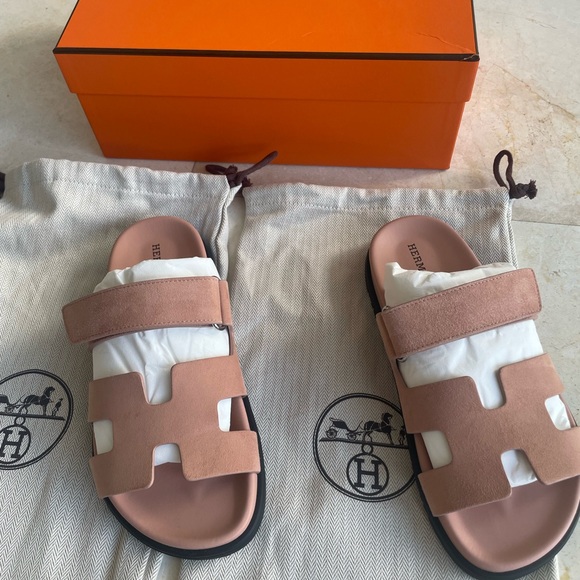Hermes Chypre Sandal - 36 - Nude Pink - Black Sole - Picture 2 of 5